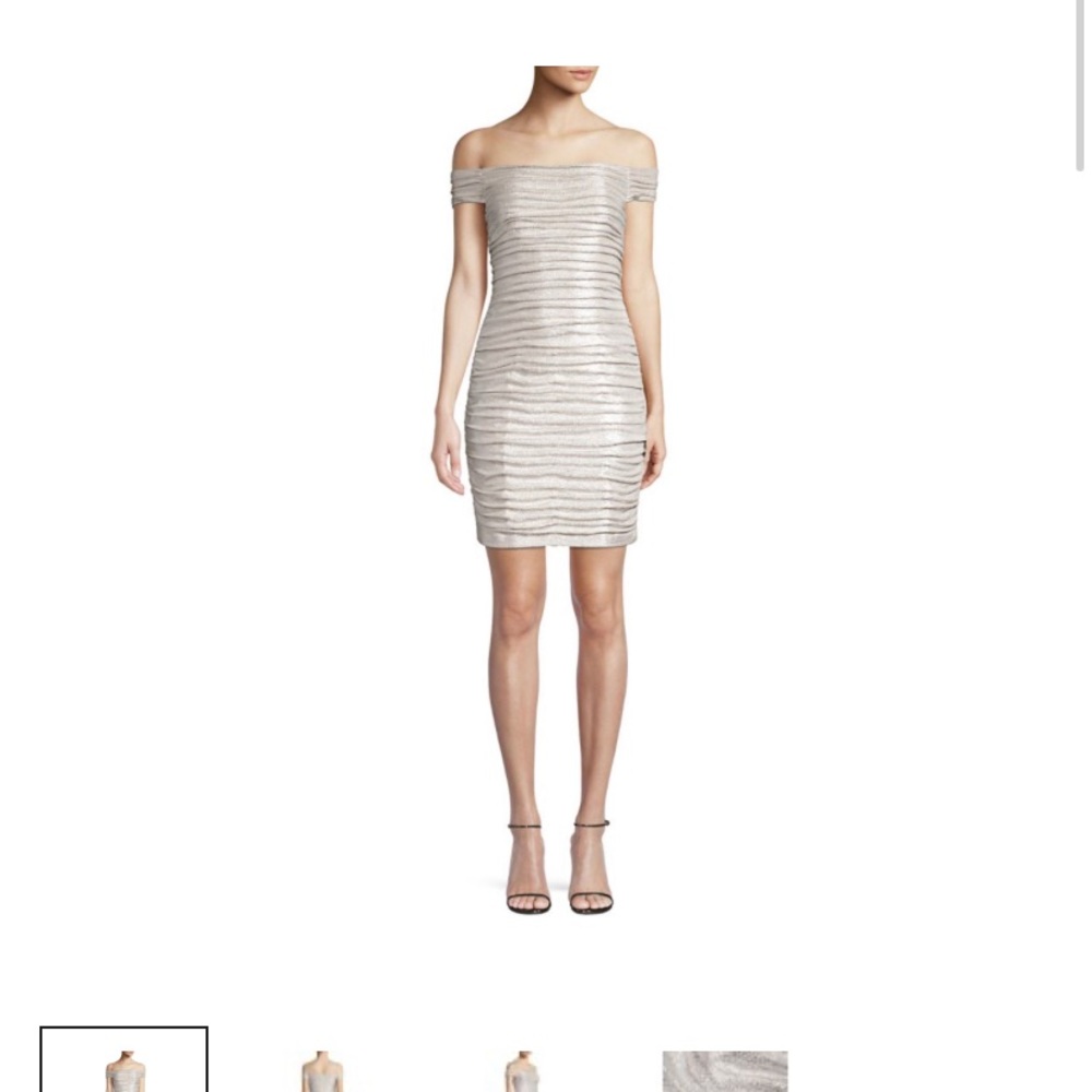 Aidan Maddox - Ruched Foiled Mini Dress - Size 8